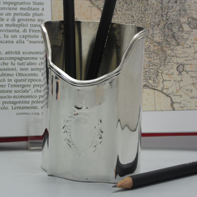 Cornici in argento: Porta Penna Bordo Zigrinato Argento Sheffield 10x7cm